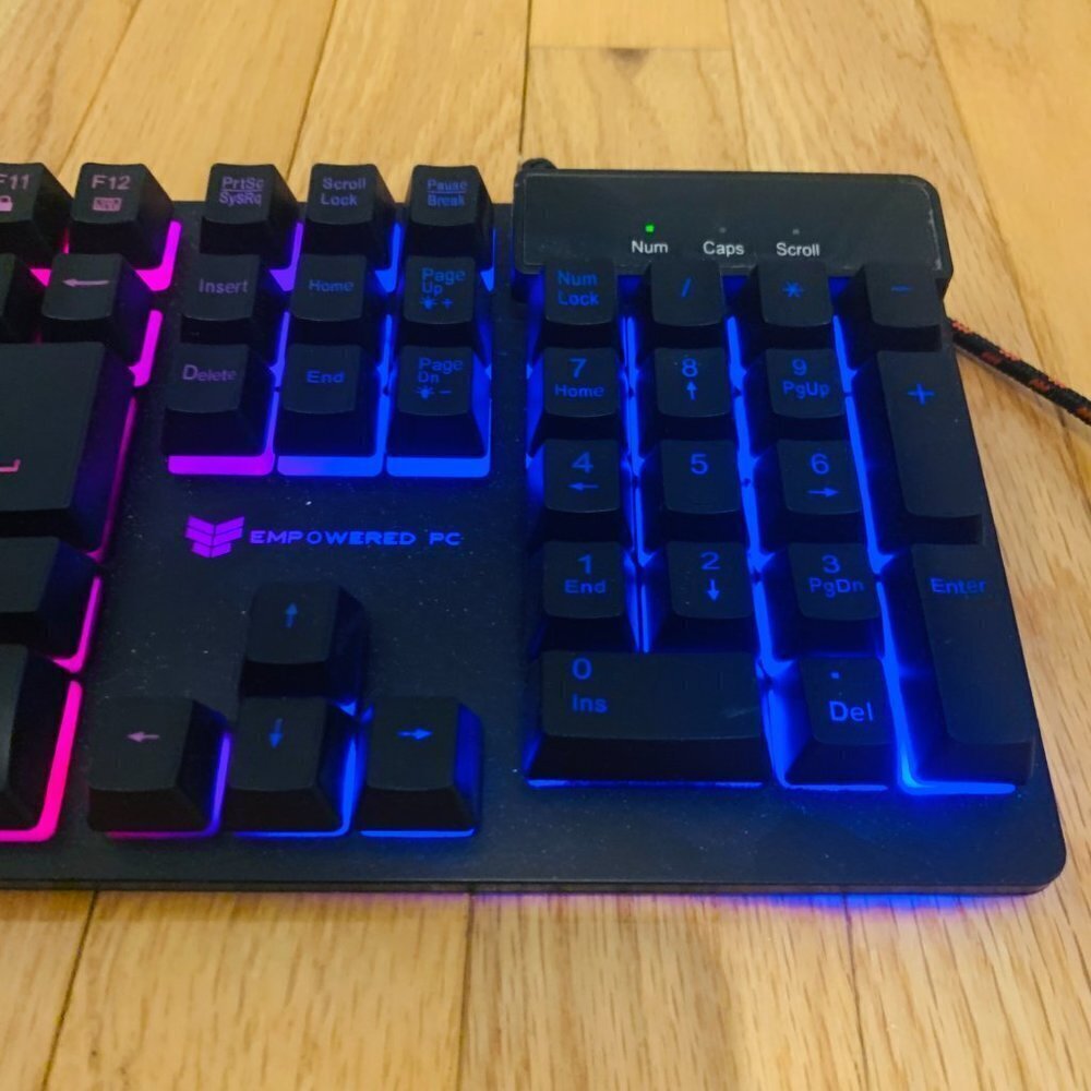 Rainbow LED Backlit 87 Keys Gaming Keyboard, Compact Keyboard - Picture 10 of 13
